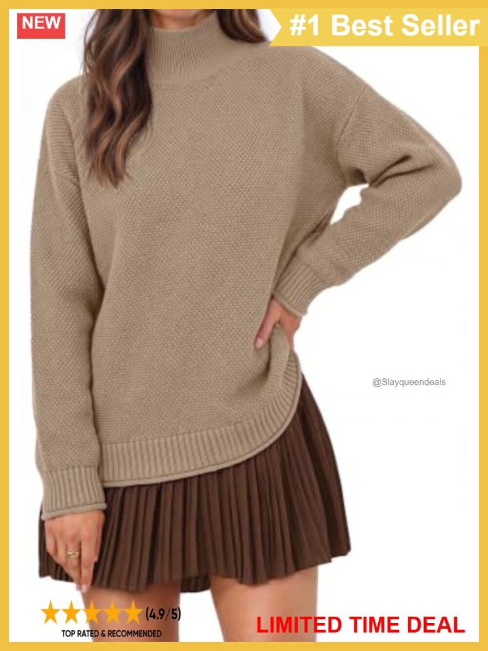 Turtleneck Long Sleeve Cozy Knit Sweater Pullover